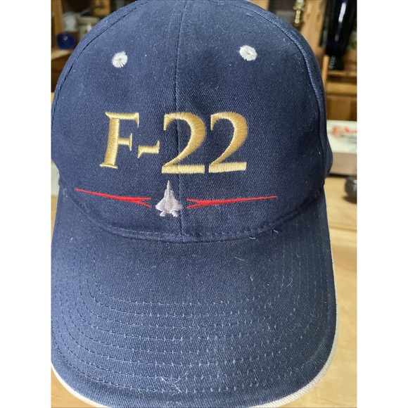 Other - F-22 Jet Plane Hat Cap Snap Back Navy Blue Airplane Military Embroidered
